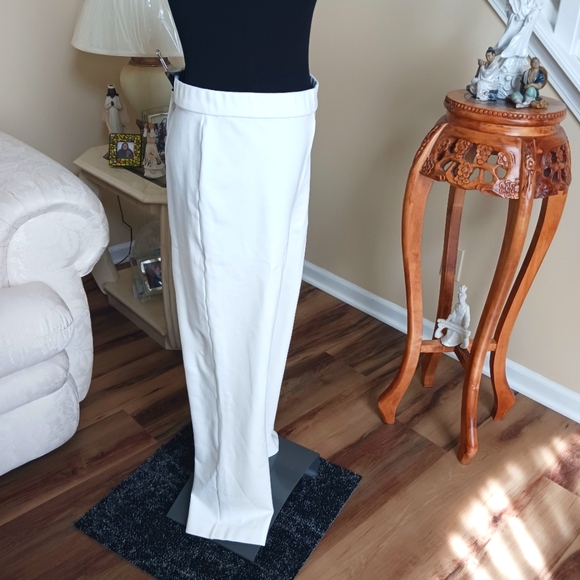 Susan Graver Regular Ponte Straight Leg Pull-On Pants Light Cream SZ M EUC - Picture 5 of 8